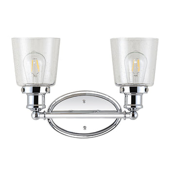 Beverly Iron/Seeded Glass Classic Cottage LED Vanity Light - JONATHAN Y